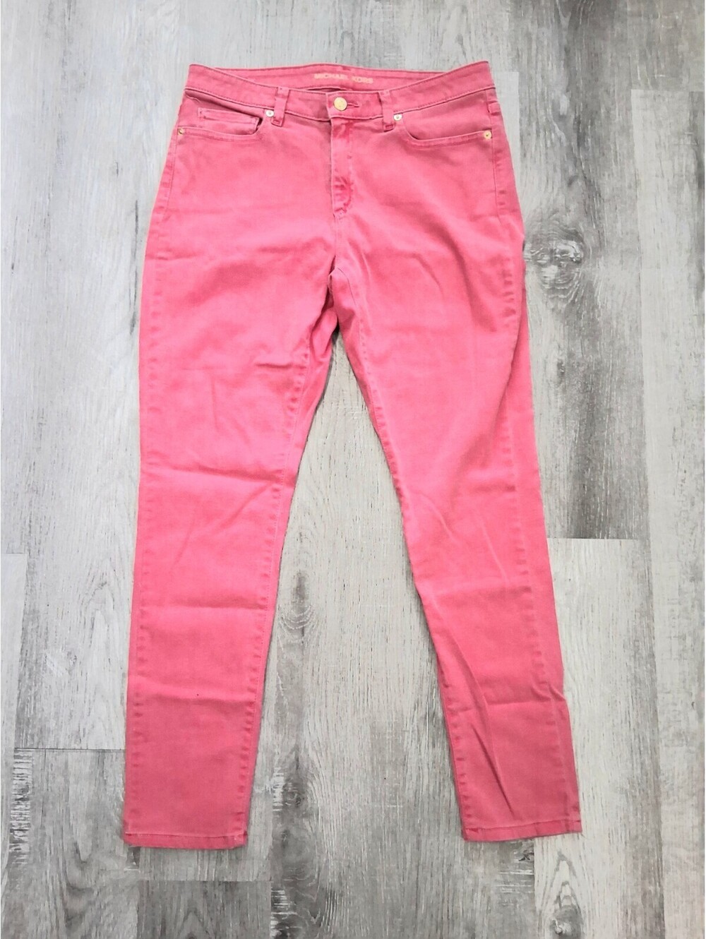 Michael Kors Izzy Women's Size 10 Coral Pink, Mid Rise Denim Skinny Jeans